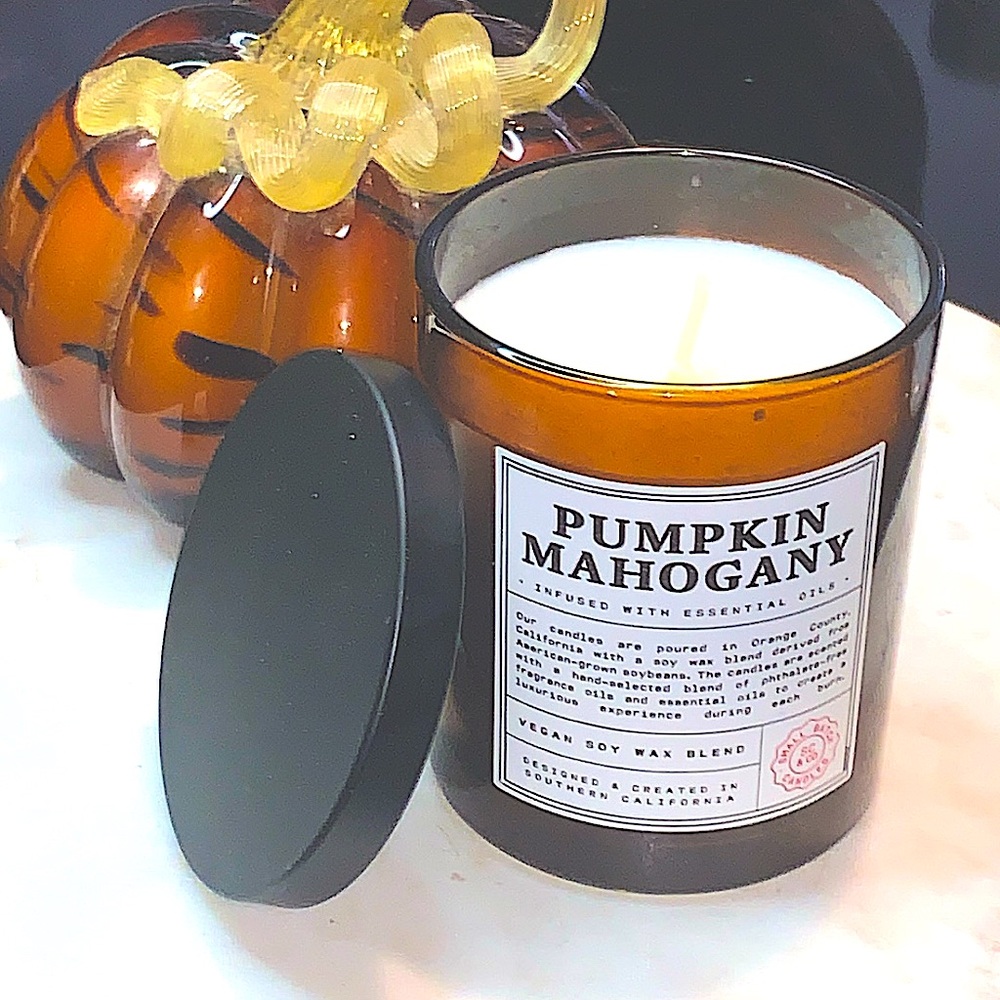 LEOBEN CO CANDLE PUMPKIN MAHOGANY 1 WICK 9 oz NEW